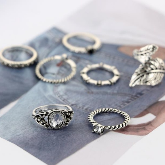 NEW 7pc multi styles ring set - Picture 6 of 6